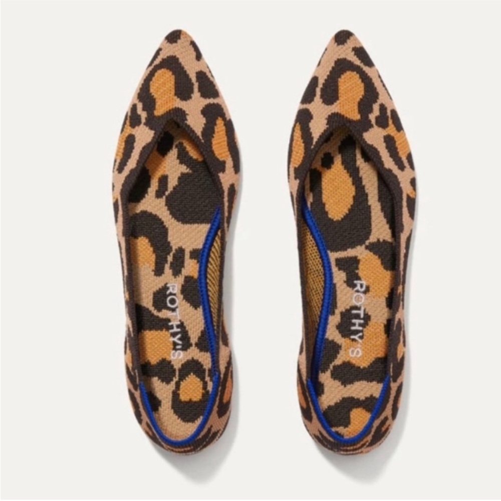 Rothy's The Point in Big Cat print - Size 8.5